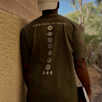 Heavy Olive Green Chakra box fit tee