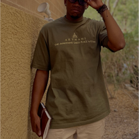 Heavy Olive Green Chakra box fit tee